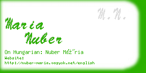 maria nuber business card